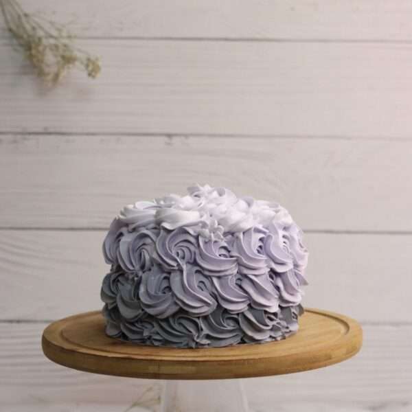 Blue lavender rosette cake
