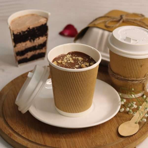 cup with chocolate hazelnut cake